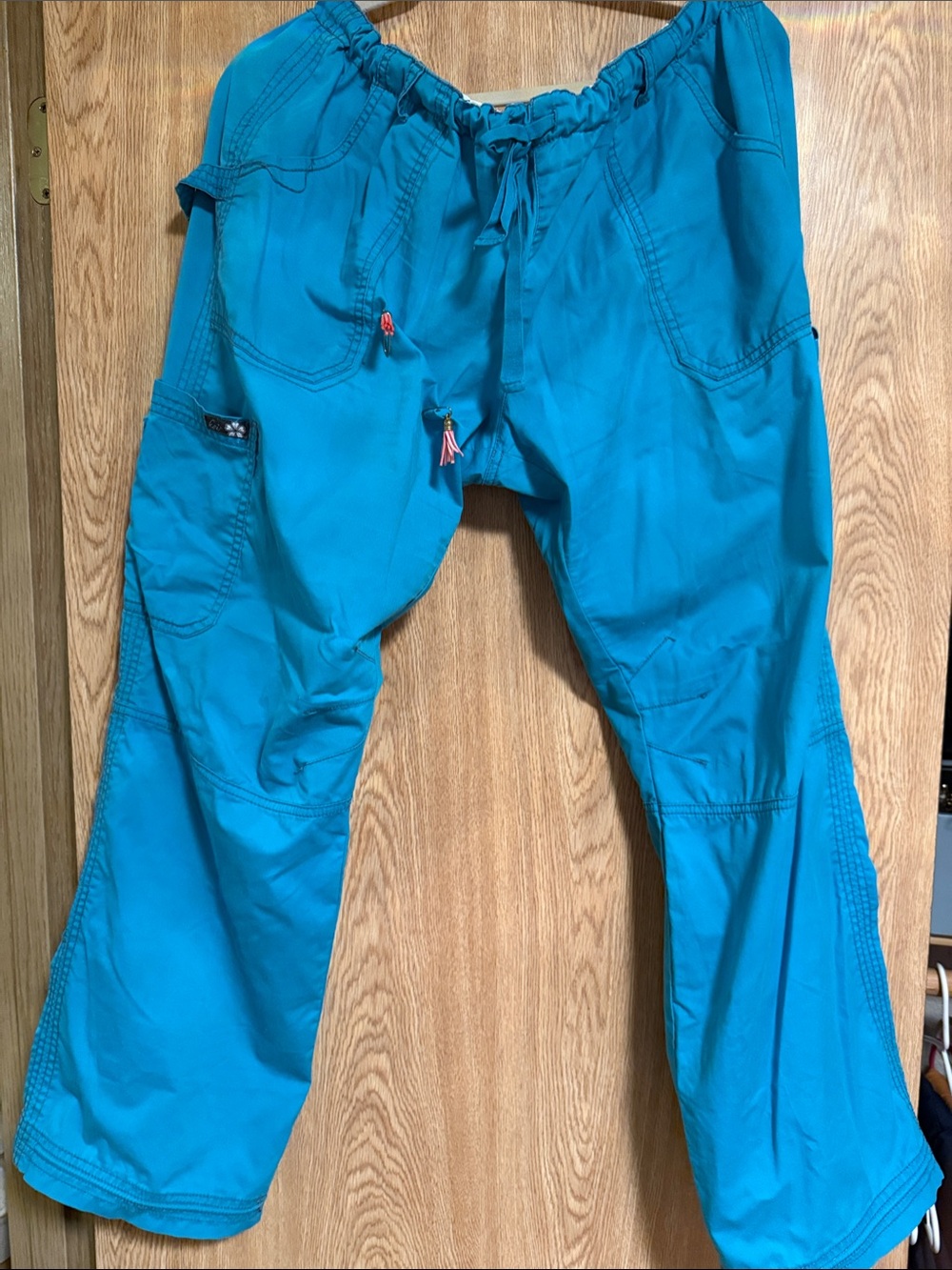 koi Teal Blue Boot Cut Scrub Pants